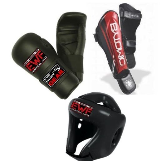 EWF Sparring Pack (Gloves, Headguard, Shin/Kick Guards)